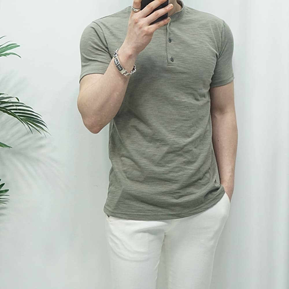 헨리넥반팔 머슬핏 남자반팔티셔츠 가격 비교 미꼬장 헨리넥반팔 머슬핏 남자반팔티셔츠