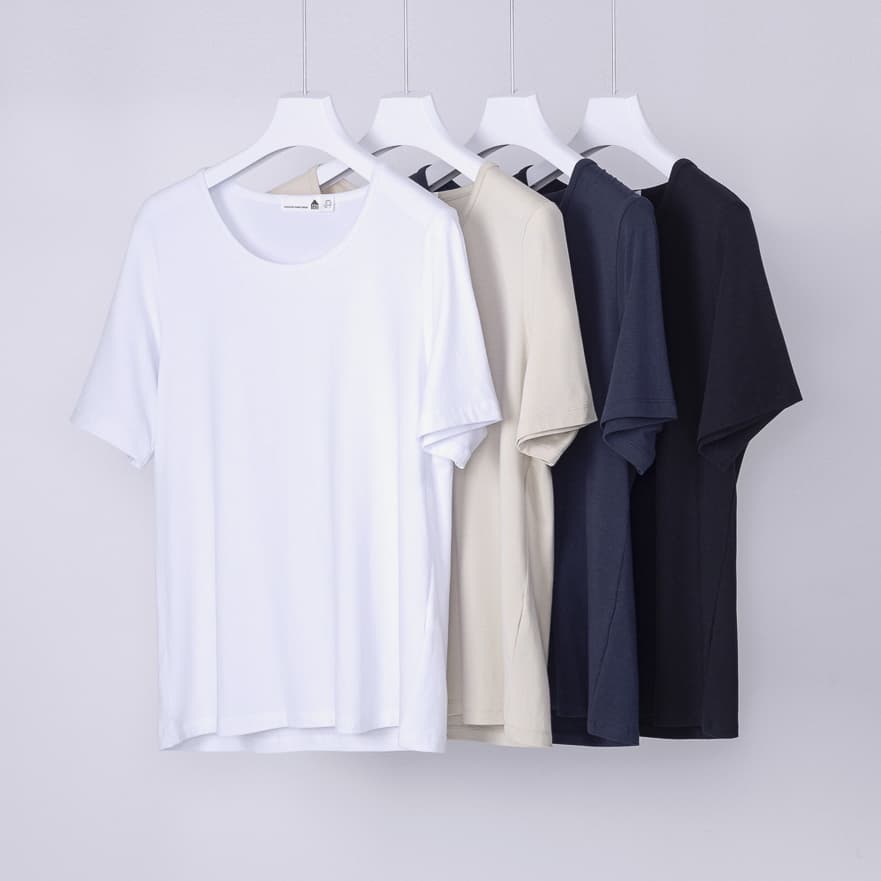 베이직하우스 2SET 여성 플로위 모달 스판 U넥 찰랑 릴렉스 반팔 티셔츠 가격 비교 BASIC HOUSE 베이직하우스 2SET 여성 플로위 모달 스판 U넥 찰랑 릴렉스 반팔 티셔츠