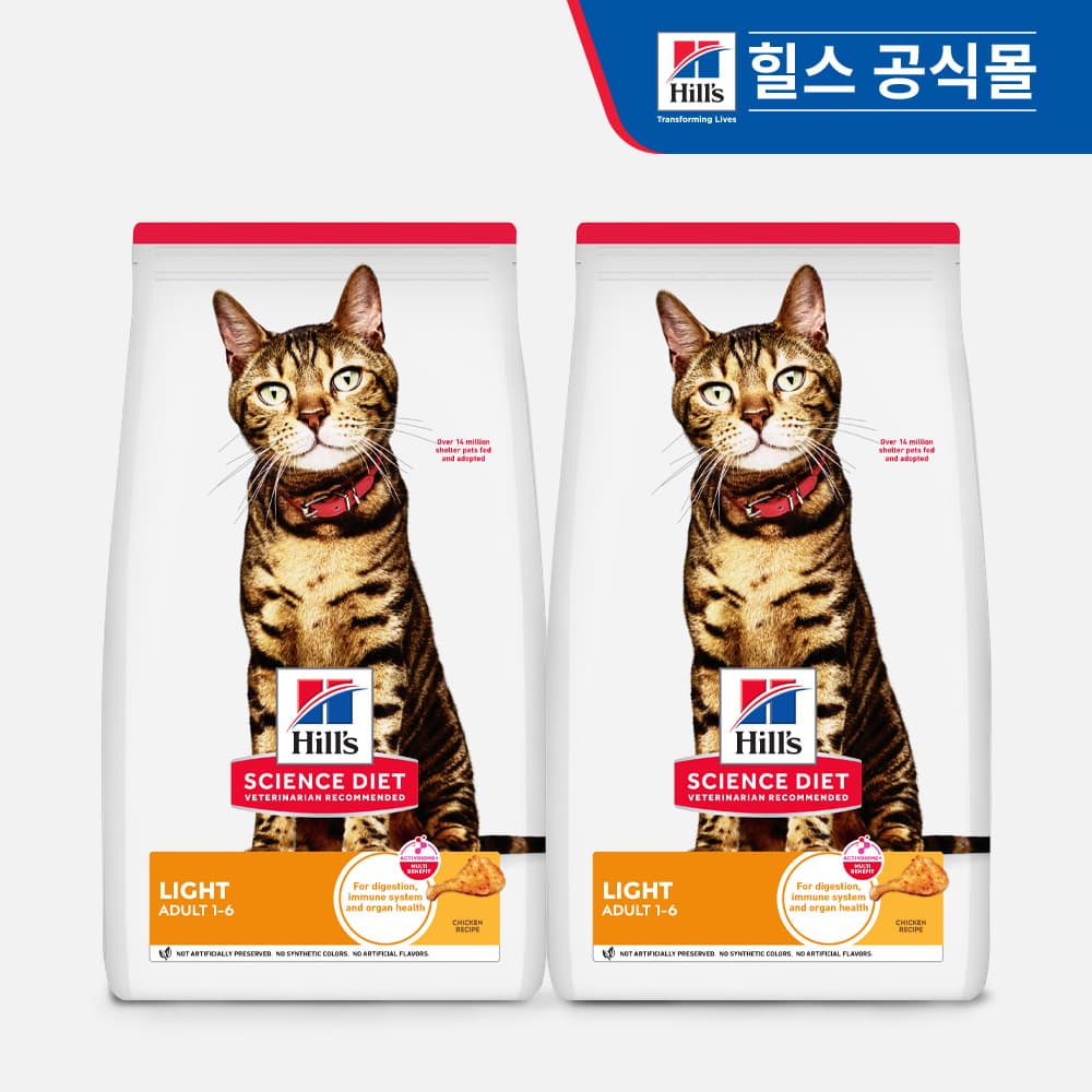 힐스 고양이사료 어덜트 라이트 2kg x 2개 가격 추이 힐스코리아 공식대리점 힐스 고양이사료 어덜트 라이트 2kg x 2개 - 최저가 83,200원