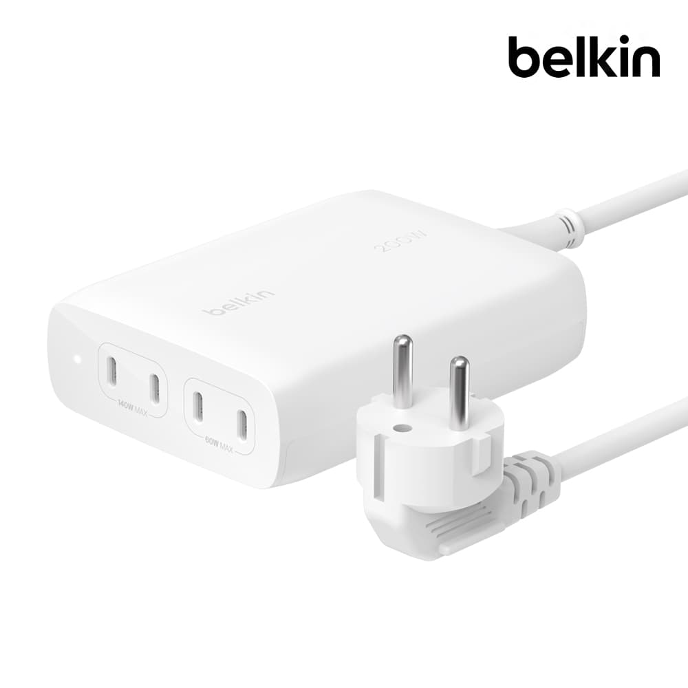 벨킨 200W C타입 4포트 GaN PD 3.1 PPS 고속 충전기 WCH015kr 가격 추이 벨킨공식몰 벨킨 200W C타입 4포트 GaN PD 3.1 PPS 고속 충전기 WCH015kr - 최저가 114,000원