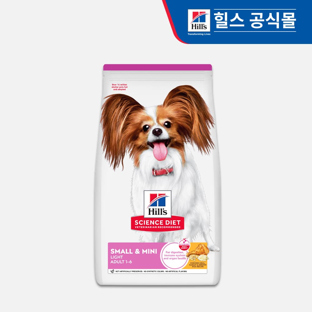 힐스 강아지사료 어덜트 라이트 스몰 앤 미니 7kg 가격 추이 힐스코리아 공식대리점 힐스 강아지사료 어덜트 라이트 스몰 앤 미니 7kg - 최저가 124,200원