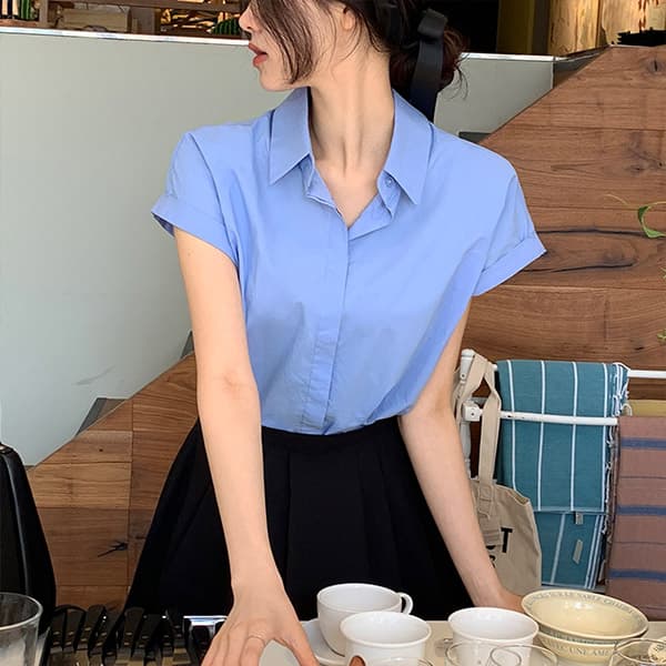 (MADE) 롤업 히든버튼 반팔 블라우스 셔츠 BS7602 가격 추이 아뜨랑스 (MADE) 롤업 히든버튼 반팔 블라우스 셔츠 BS7602 - 최저가 26,100원