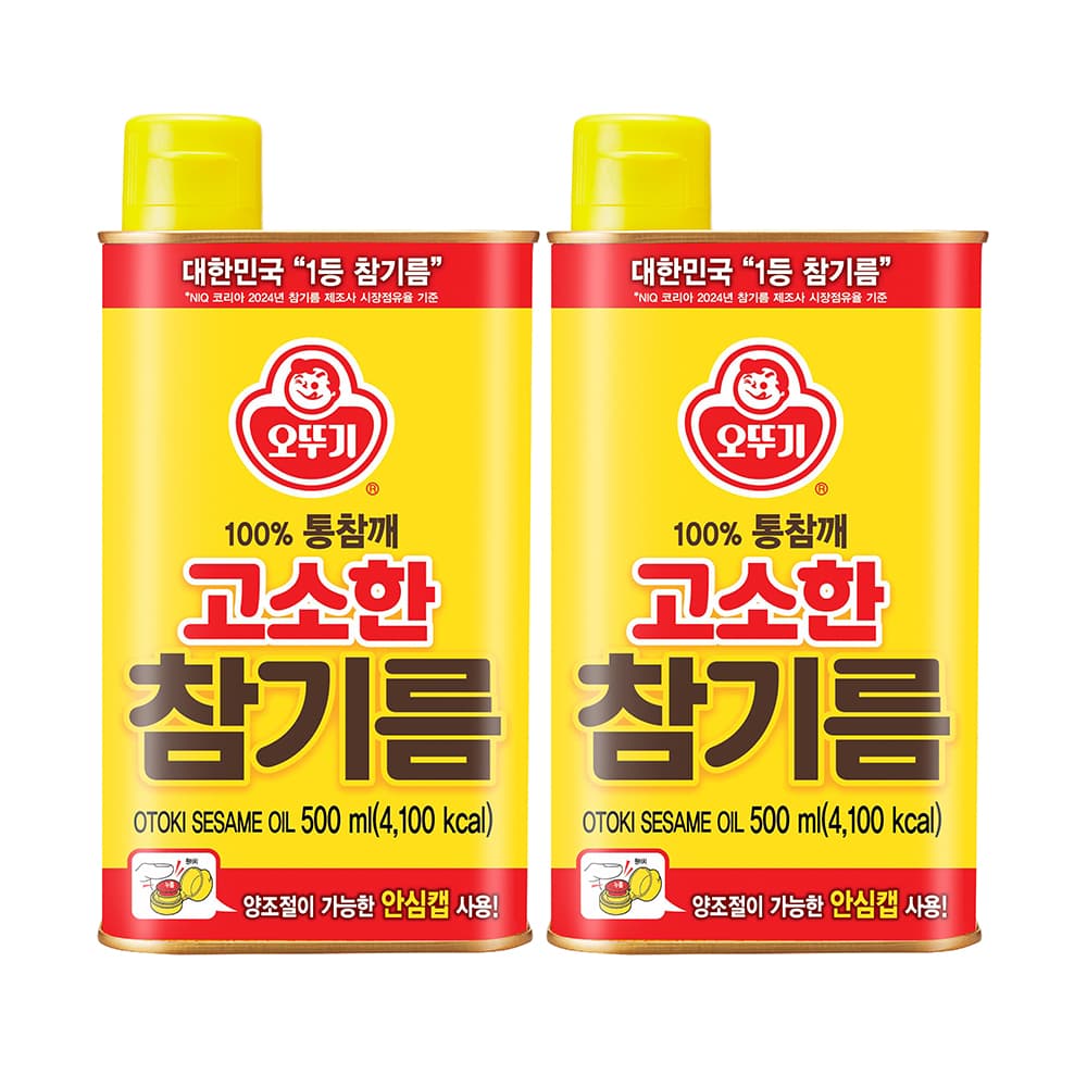 오뚜기 고소한 참기름 캔 500ml, 2개 가격 비교 오뚜기mall 오뚜기 고소한 참기름 캔 500ml, 2개
