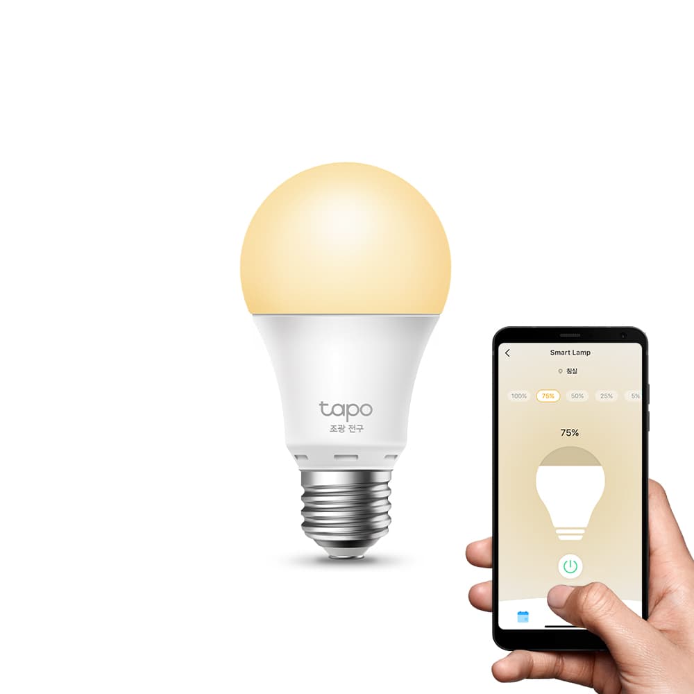 티피링크 Tapo L510E 스마트 조광 전구 LED 조명 E26소켓 8W 전구색 1개 가격 비교 티피링크 공식몰 티피링크 Tapo L510E 스마트 조광 전구 LED 조명 E26소켓 8W 전구색 1개