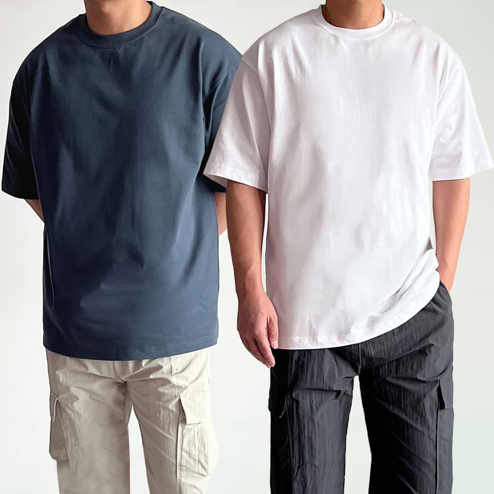 1+1 쿨반팔티 흰색 오버핏 헤비코튼 가격 비교 커먼타이거 1+1 쿨반팔티 흰색 오버핏 헤비코튼