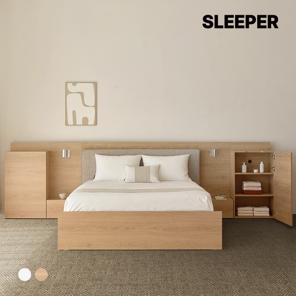 슬립퍼 허쉬 우드톤 LED 수납 호텔 침대 프레임 LK(라지킹) 내추럴오크 가격 비교 슬립퍼 SLEEPER 슬립퍼 허쉬 우드톤 LED 수납 호텔 침대 프레임 LK(라지킹) 내추럴오크