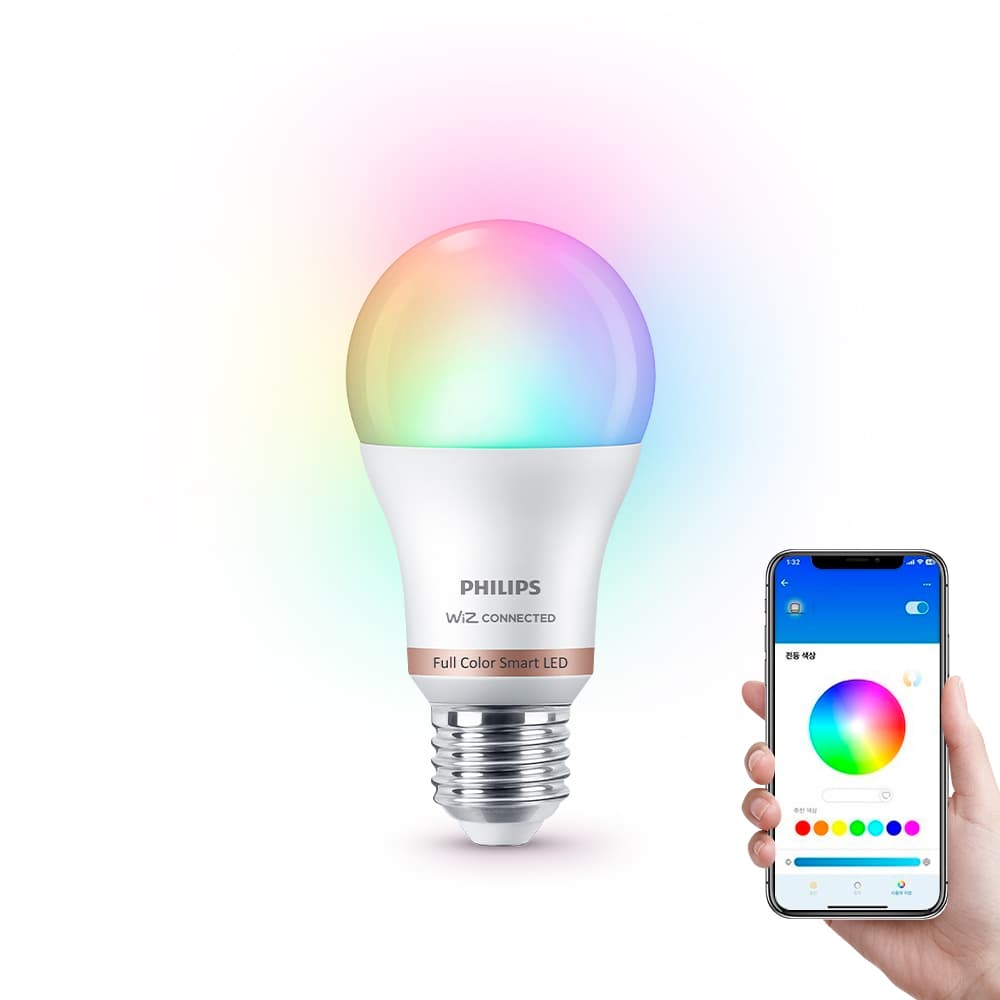 필립스 위즈 스마트전구 e26 LED 8.5W 컬러 1개 가격 추이 위즈 공식스토어 필립스 위즈 스마트전구 e26 LED 8.5W 컬러 1개 - 최저가 13,500원
