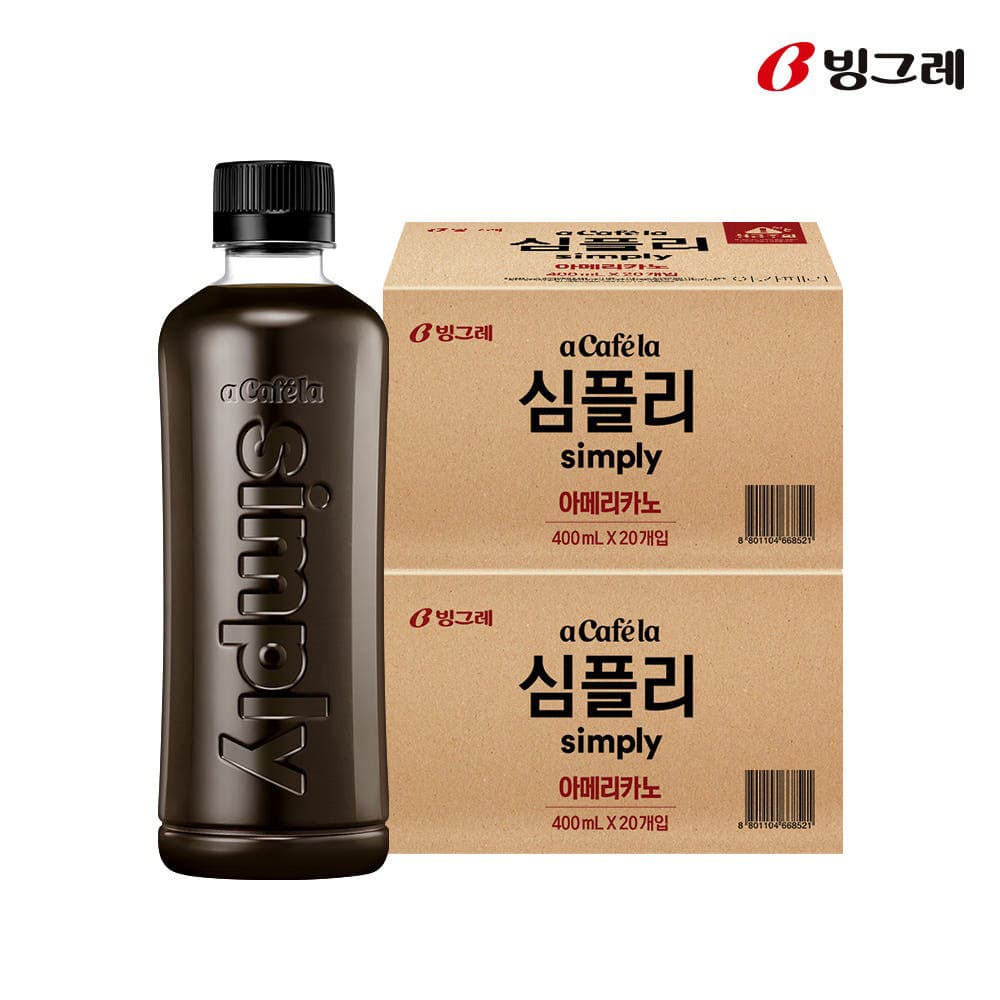 빙그레 아카페라 심플리 아메리카노 400ml 40개 가격 비교 빙그레 본사직영몰 빙그레 아카페라 심플리 아메리카노 400ml 40개