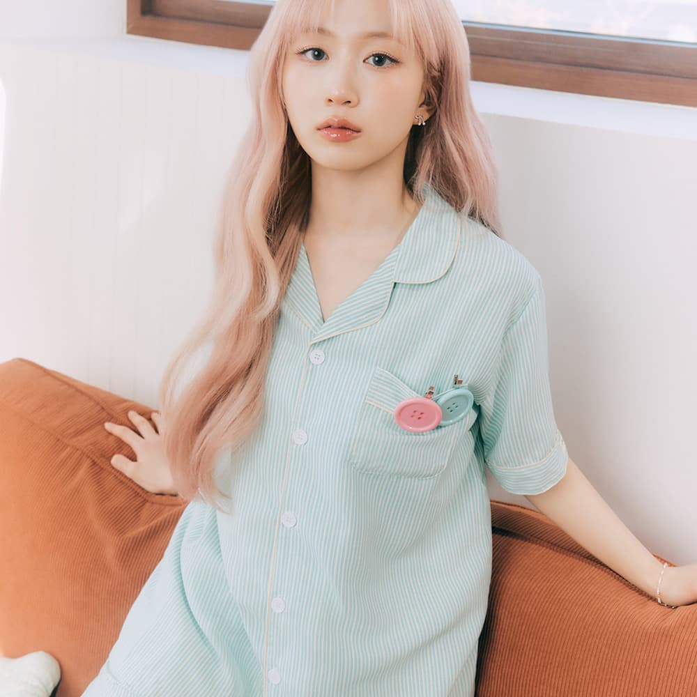 코튼라이크 민티 반팔 카라 커플 잠옷 세트 여름 홈웨어 가격 추이 DOSSY 코튼라이크 민티 반팔 카라 커플 잠옷 세트 여름 홈웨어 - 최저가 22,900원