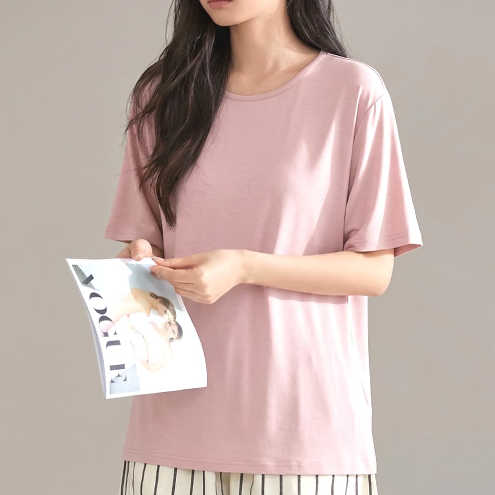 캡내장반팔티 모달 노브라티셔츠 여성 잠옷 루즈핏 가격 비교 보통 의 날들 캡내장반팔티 모달 노브라티셔츠 여성 잠옷 루즈핏