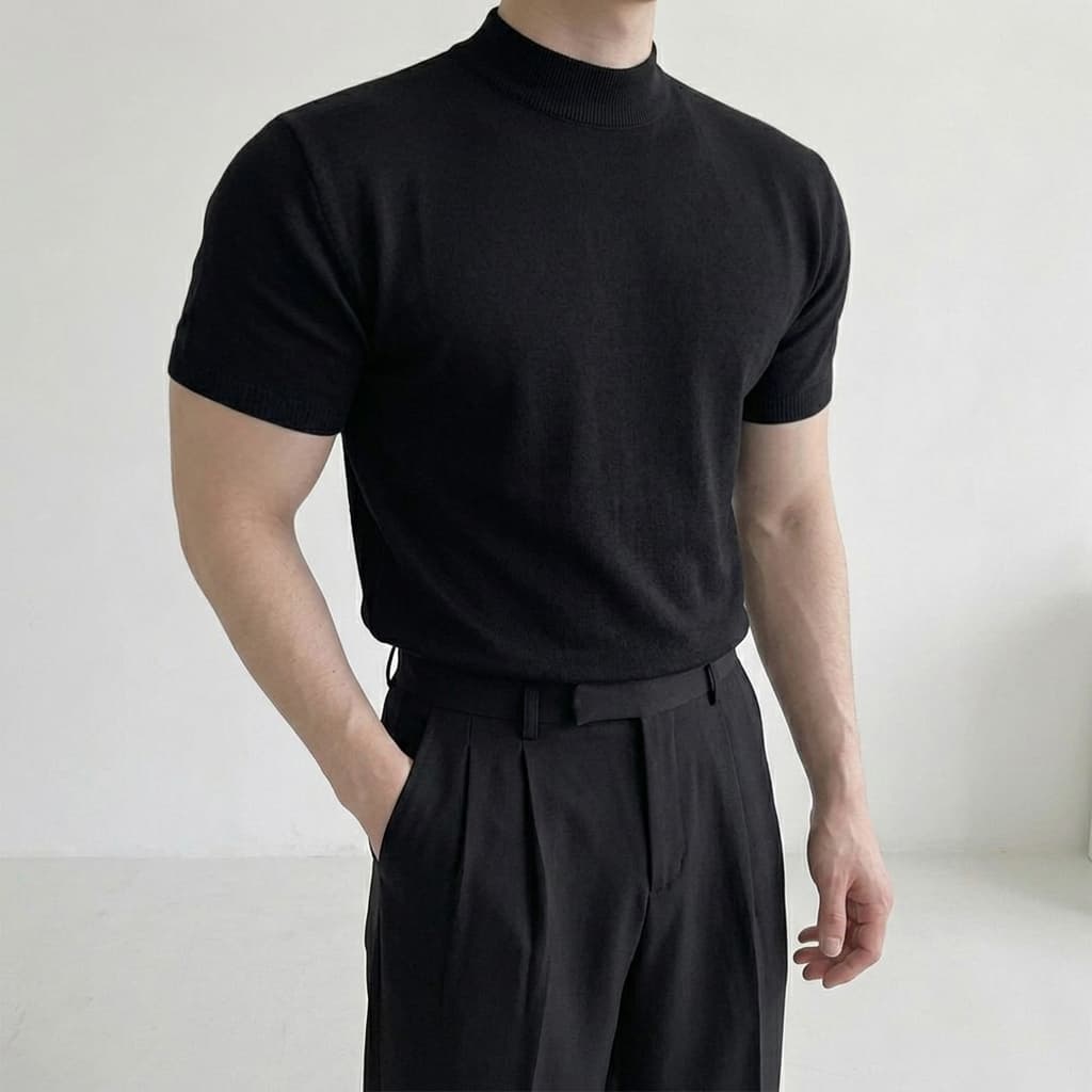 남자 반폴라 머슬핏 반팔 티셔츠 모크넥 블랙 XL 가격 추이 페일 라인 남자 반폴라 머슬핏 반팔 티셔츠 모크넥 블랙 XL - 최저가 24,900원