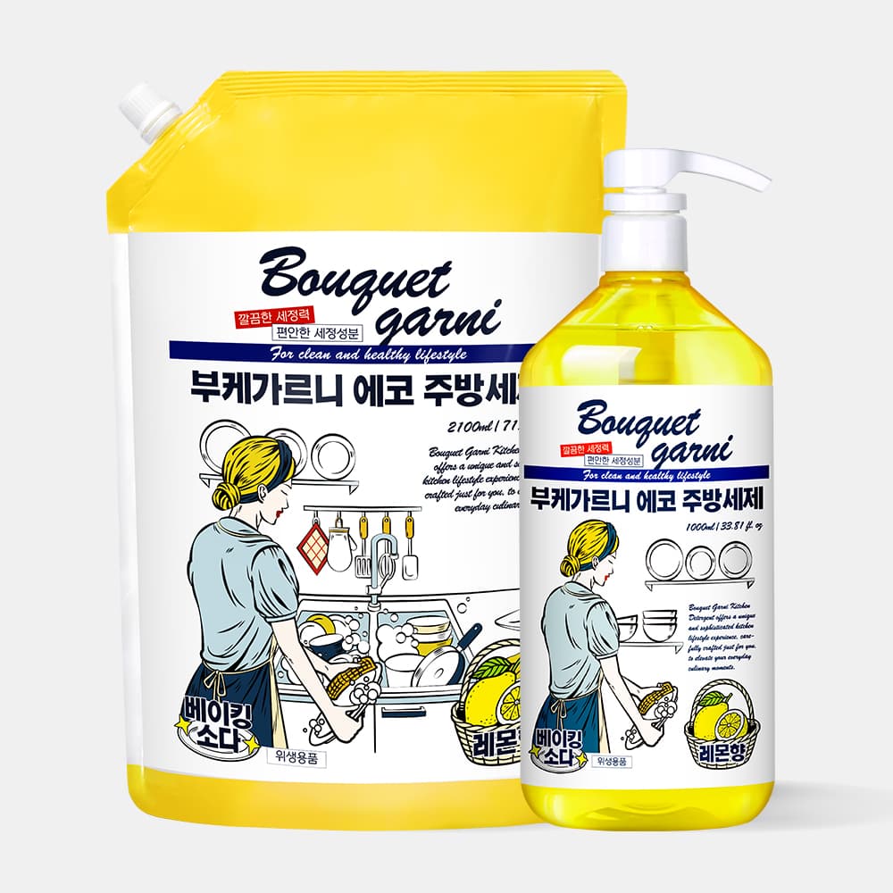 부케가르니 주방세제 1L + 리필 2.1L 레몬향 가격 비교 부케가르니 부케가르니 주방세제 1L + 리필 2.1L 레몬향