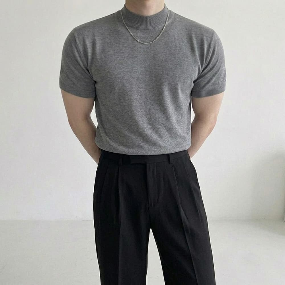 남자 반폴라 머슬핏 반팔 티셔츠 모크넥 그레이 XL 가격 비교 페일 라인 남자 반폴라 머슬핏 반팔 티셔츠 모크넥 그레이 XL