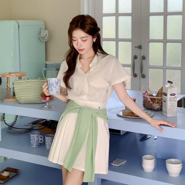 (MADE텐셀50%+면50%) 펜던트 셔츠 카라 핀턱 플리츠 원피스 가격 추이 아뜨랑스 (MADE텐셀50%+면50%) 펜던트 셔츠 카라 핀턱 플리츠 원피스 - 최저가 54,000원