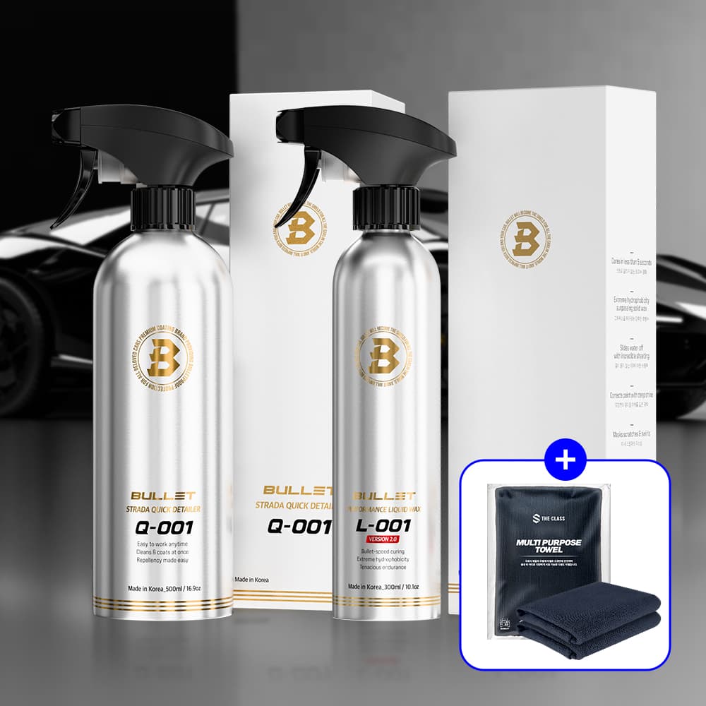 불렛 시너지 물왁스 2종 세트(L001 300ml+Q001 500ml) 타월 2장 가격 비교 THECLASS 더 클래스 불렛 시너지 물왁스 2종 세트(L001 300ml+Q001 500ml) 타월 2장