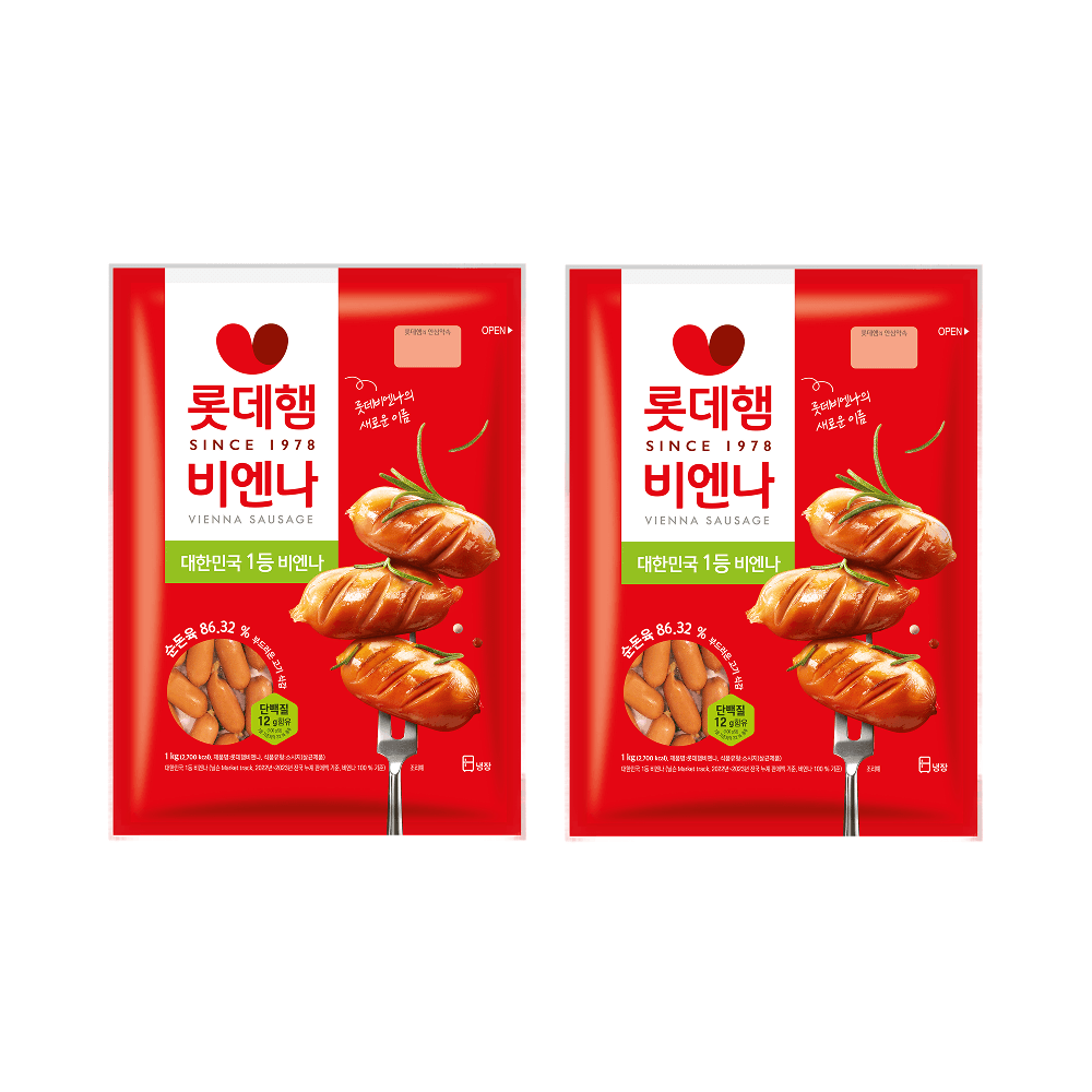롯데햄 비엔나 1kg, 2개 가격 추이 롯데웰푸드 롯데햄 비엔나 1kg, 2개 - 최저가 19,900원