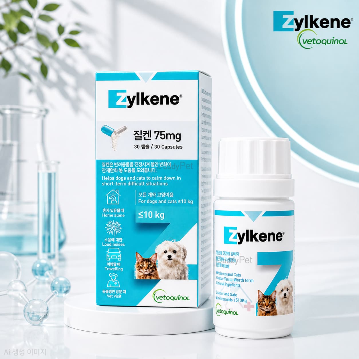 베토퀴놀 질켄 30캡슐 75mg 강아지 고양이 스트레스 완화 보조제 가격 비교 대디펫Dr. 베토퀴놀 질켄 30캡슐 75mg 강아지 고양이 스트레스 완화 보조제